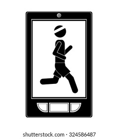 Running concept with pictogram design, vector illustration eps 10