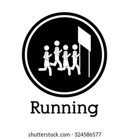 Running concept with pictogram design, vector illustration eps 10