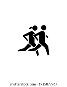 icono de pareja en ejecución,icono de vector mejor plano.
