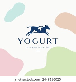 Running cow minimal logo design. good to use for dairy milk, yogurt label