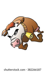 Running cow vector illustration.
Good also as a team logo.