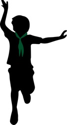Running Cubscout Silhouette With Scarf