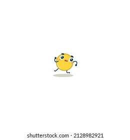 Running cute coin character vector design.