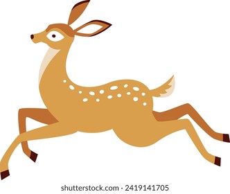 Running Deer Animal Vector Illustration