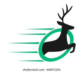 running deer reindeer deer elk stag image vector icon logo silhouette