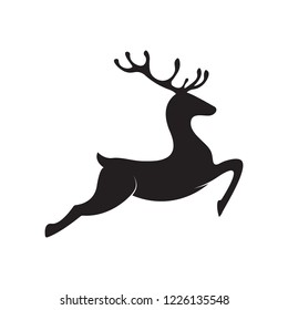 Running Deer Silhouette. vector deer icon