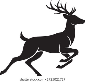 Vector de silueta de ciervo corriendo - Ilustración de animales salvajes