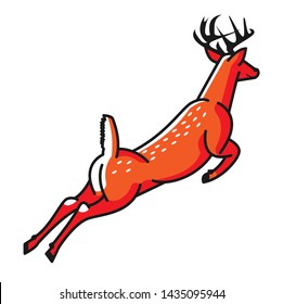Running Deer Vector - Vector - Cartoon