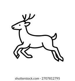 Icono de línea de Vector de ciervo corriendo sobre un fondo blanco
Icono de línea de Vector sobre un fondo blanco