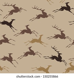 Running deers seamless pattern for your design