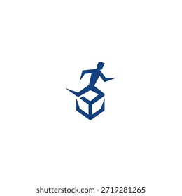Corriendo la idea del logotipo de la caja de entrega.
