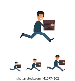Running delivery man icon