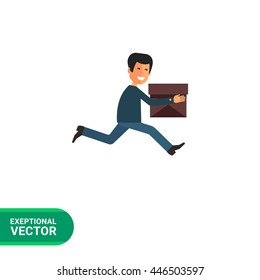 Running delivery man icon
