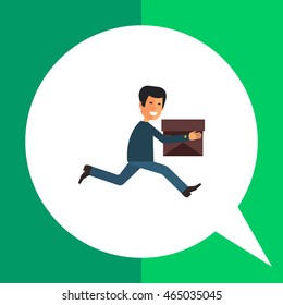 Running delivery man icon