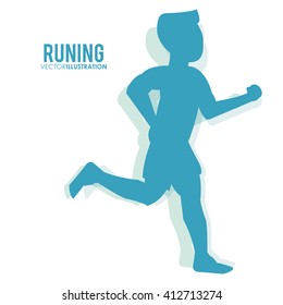 Running design. fitness concept. white background 