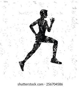 Running design on old paper,grunge vector
