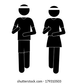 running design over white background vector illustration