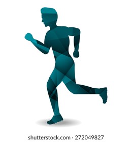 Running design over white background, vector illustration.