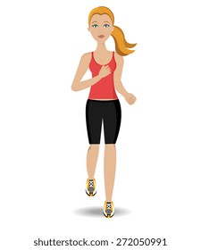 Running design over white background, vector illustration.