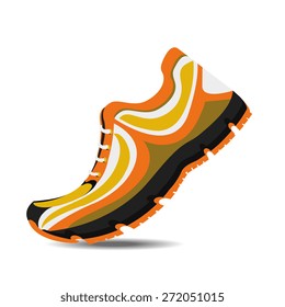 Running design over white background, vector illustration.