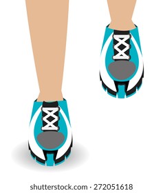 Running design over white background, vector illustration.