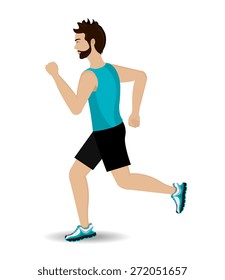 Running design over white background, vector illustration.