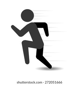 Running design over white background, vector illustration.