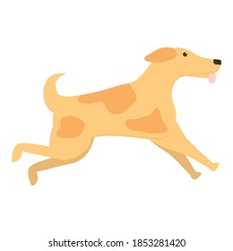 Laufendes Hundesymbol. Cartoon eines laufenden Hundes, Vektorsymbol für Webdesign einzeln auf weißem Hintergrund