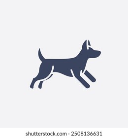 Running dog icon illustration. Simple vector illustration of a dog running in a side view. Perfect for logo, icon, or graphic design.