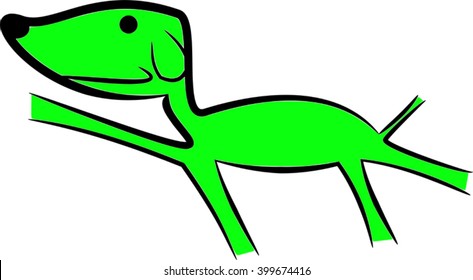 Running Dog Logo, Green