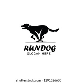 Running dog logo template isolated on white background