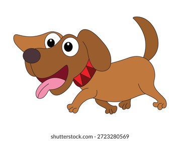 Ein laufender Hund auf weißem Hintergrund