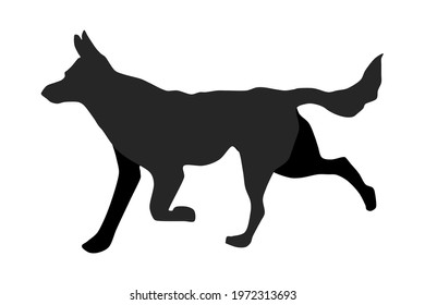 Running dog silhouette vector illustration on a white background