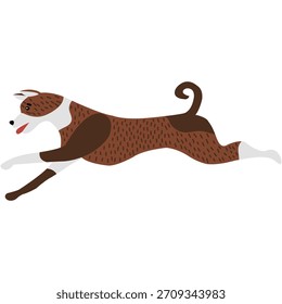 Running dog vector hound animal isolated icon