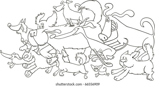 Coloring Book Page Cartoon Illustration Funny Stock Illustration ...