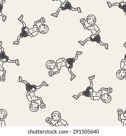 running doodle seamless pattern background