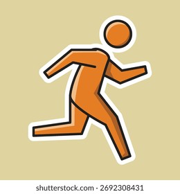 running editable cartoon style sticker vector