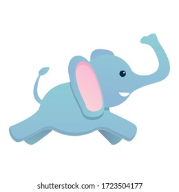 Running elephant icon. Cartoon of running elephant vector icon for web design isolated on white background