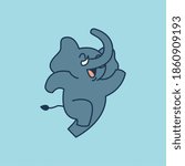 Running elephant vector illustration graphic. Animal character good for brochure, banner, card, web, apps