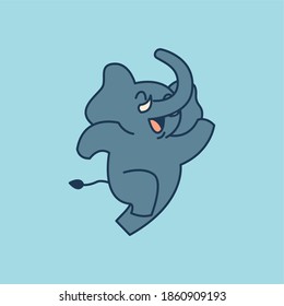 Running elephant vector illustration graphic. Animal character good for brochure, banner, card, web, apps