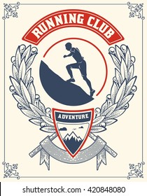Empleando emblema, etiqueta o insignias. Ilustración del vector