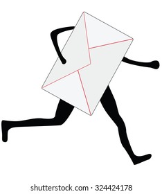 running envelope sillhouette, express delivery 