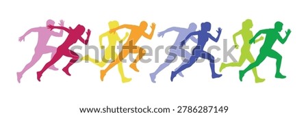 running event runner silhouette set