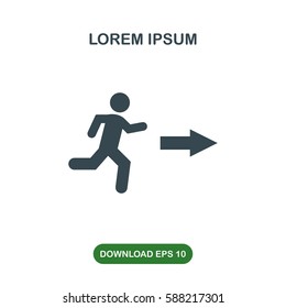 Running to exit icon vector