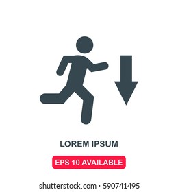 Running to exit icon vector