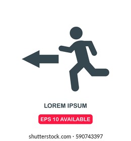 Running to exit icon vector
