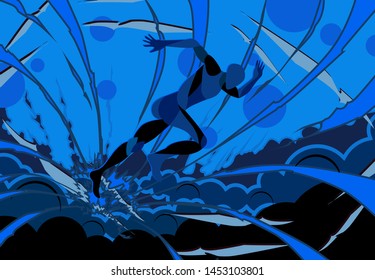 running with explode background for sport event. vector illustration