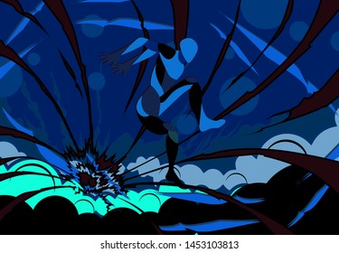 running with explode background for sport event. vector illustration