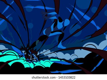 running with explode background for sport event. vector illustration
