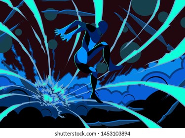 running with explode background for sport event. vector illustration
